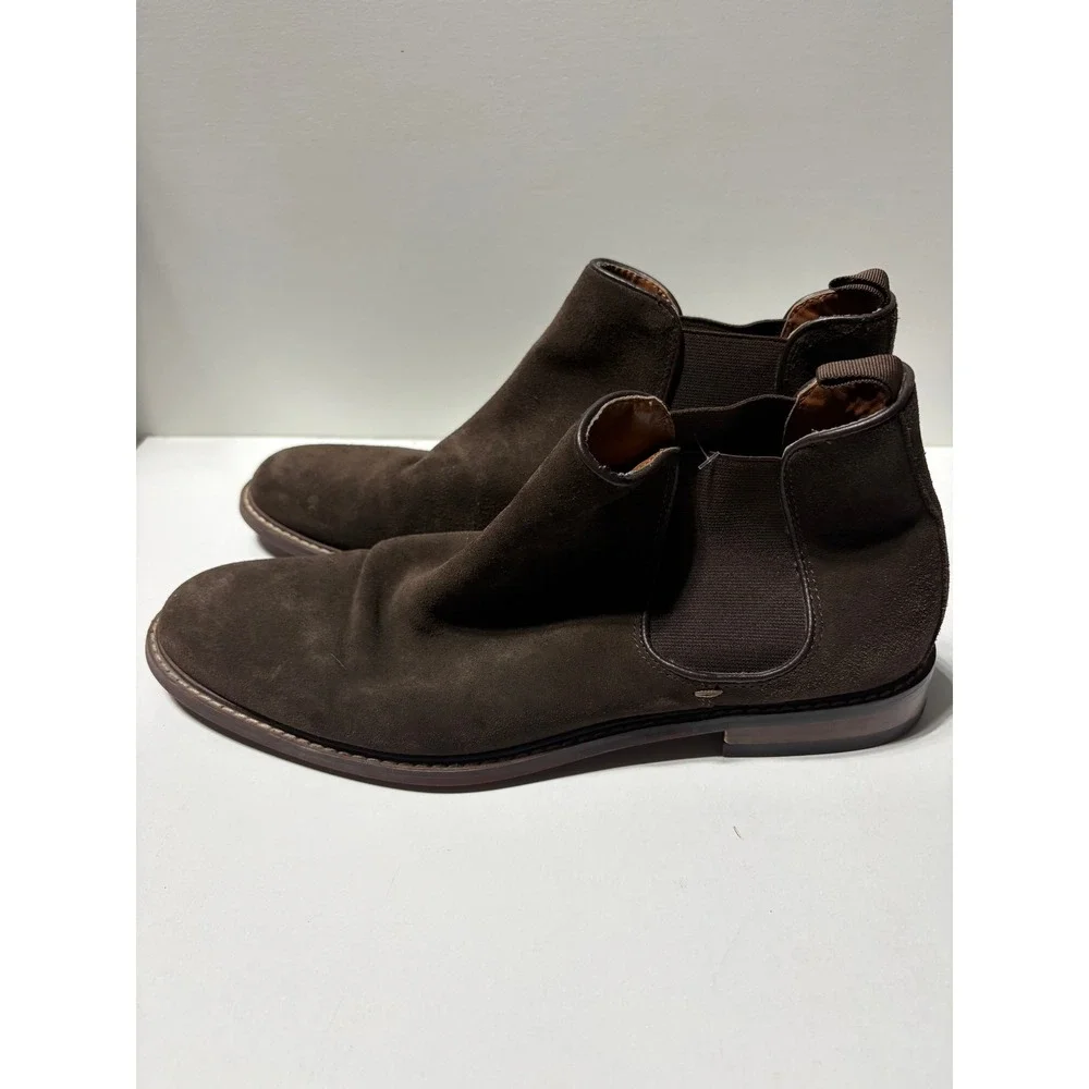 Nordstrom Chelsea Boots Mens Dark Brown Suede Ankle Pull On Studded Sole